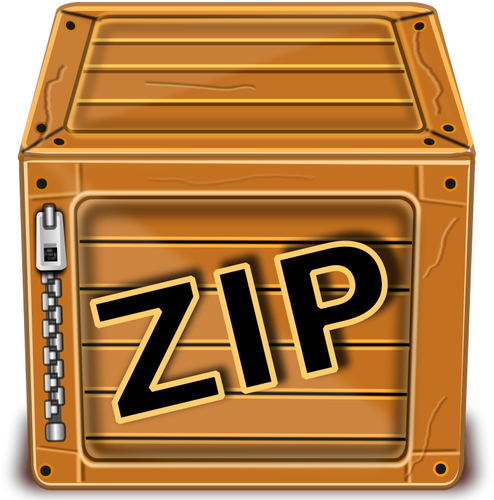 Vector graphics of wooden box with zipper