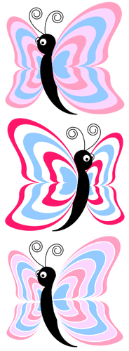 Rosa tegneserie sommerfugl
