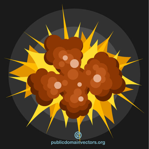 Explosion tecknad stil ClipArt