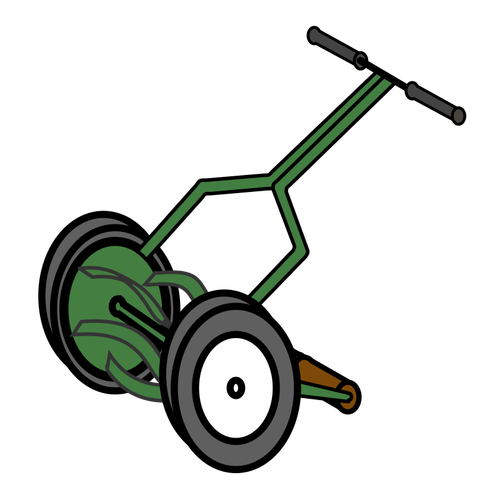 Dessin animé Push Reel Lawn Mower