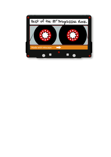 Cassette audio avec le rock progressif musique vector clipart