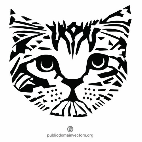 ClipArt gatto stencil monocromatico