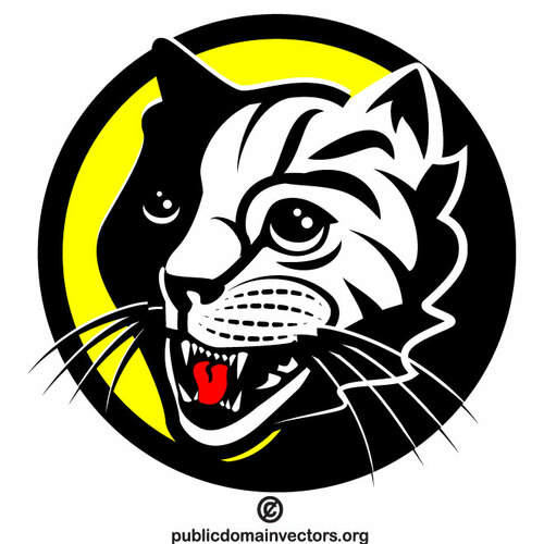 Logotipo di gatto bianco e nero