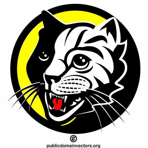 Logotipo de gato blanco y negro