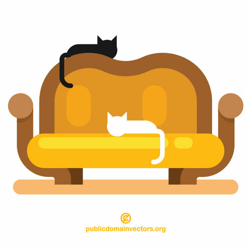 Gatti su un sofà