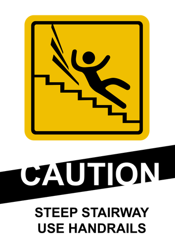 Steps caution sign