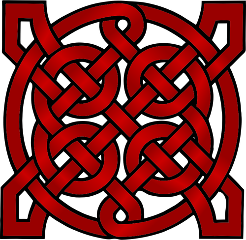 Ciemny czerwony mandali Celtic wektorowa