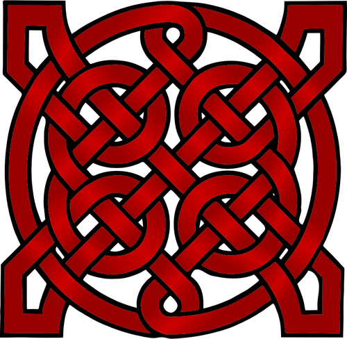 Vector de la imagen mandala céltico rojo oscuro