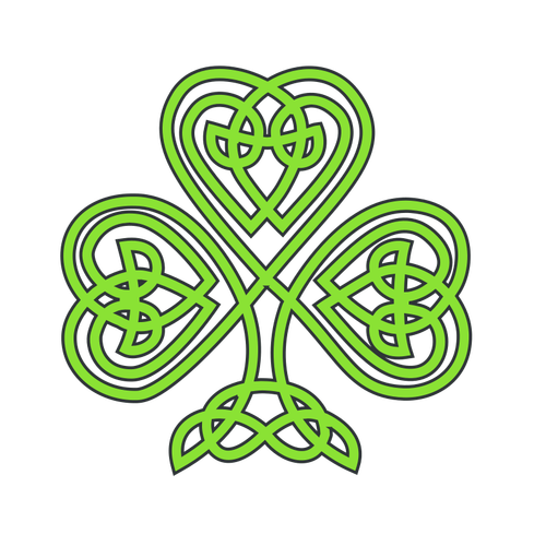 ClipArt vettoriali nel celtico di tre leaved shamrock