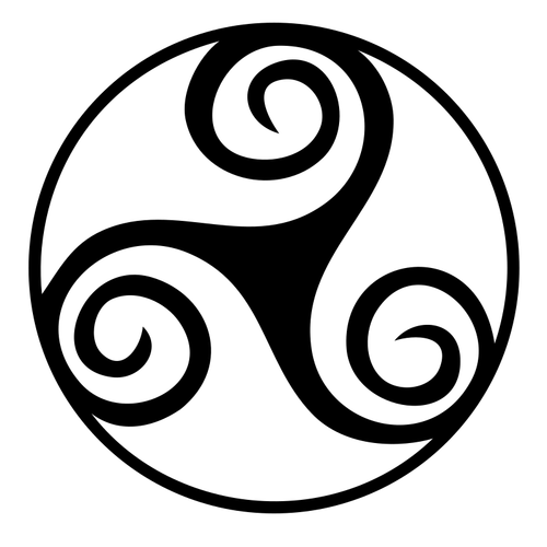 Czarno-biały okrągły wzór dekoracji wektorowa