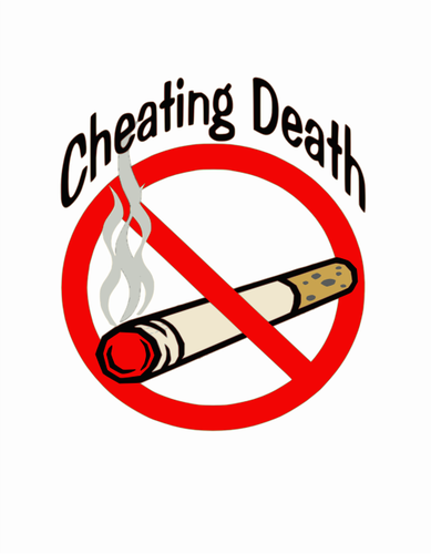 Cheating death slogan vector clip art