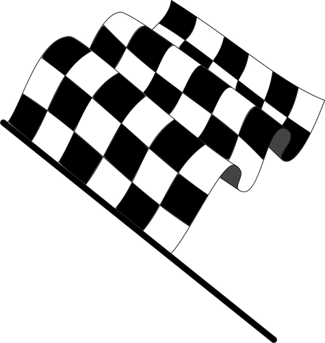 Волнистые клетчатый флаг-векторное изображение