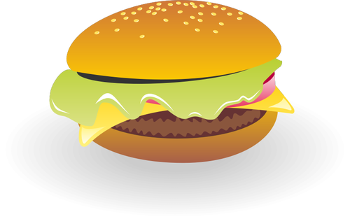 Cheeseburger with sauce vector drawing