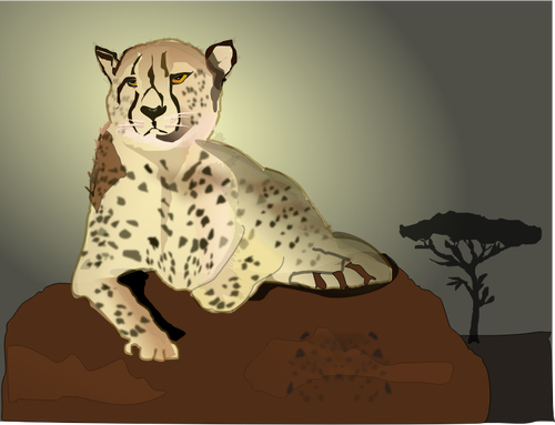 Guépard couché sur image vectorielle rock