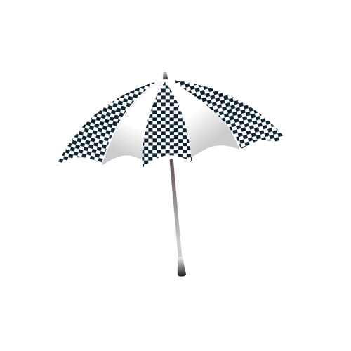 Chequered umbrella vector illustration