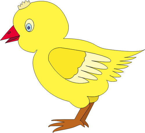 Vektorový obrázek malé kuřátko s žlutou účes