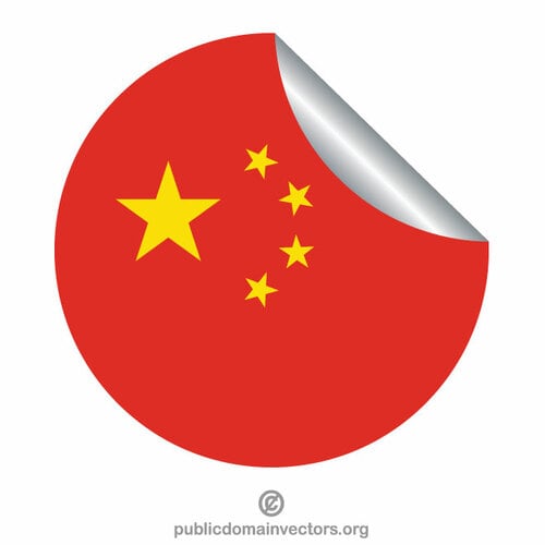 Etiqueta adhesiva de pelar la bandera china