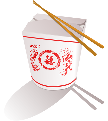 Fast-Food chinois avec les baguettes vector image