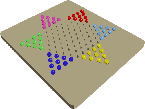 Checkers chineză joc bord vector imagine