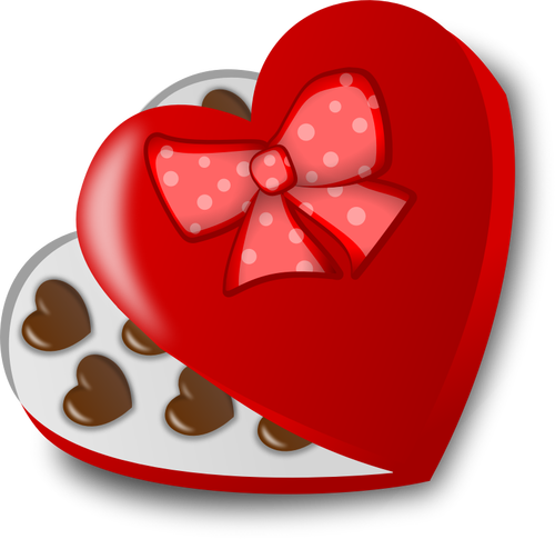 Caja en forma de corazón de chocolates vector illustration