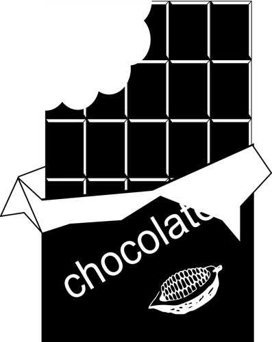 Vector de desen de ciocolata alb-negru muşcat de pe