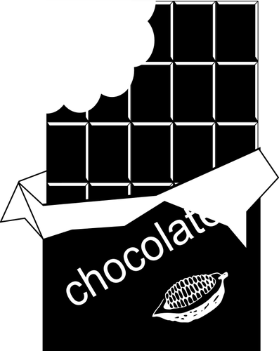 Vector tekening van zwarte en witte chocolade gebeten uit