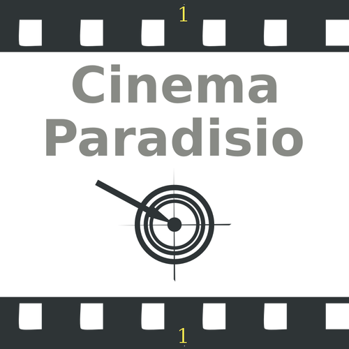 Vektorgrafikk utklipp av kino paradiso på film rulle