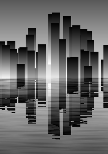 City skyline weerspiegeling vector afbeelding