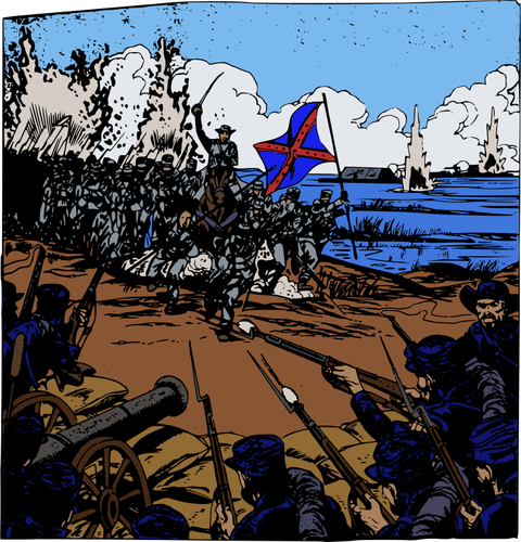 Grafica vectoriala de scena de lupta mare război civil