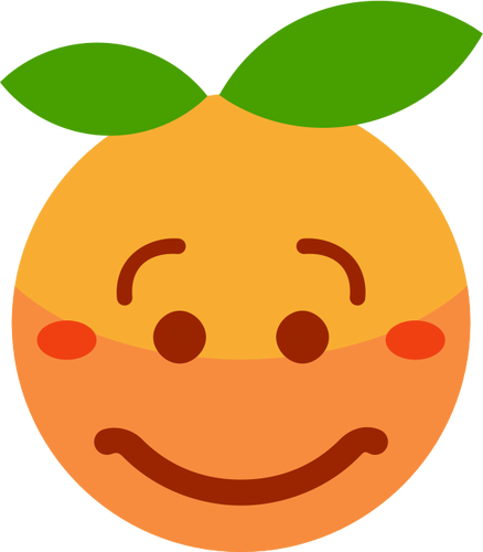 オレンジ色の笑顔