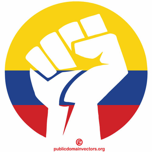 Pumn încleștat cu steagul columbian