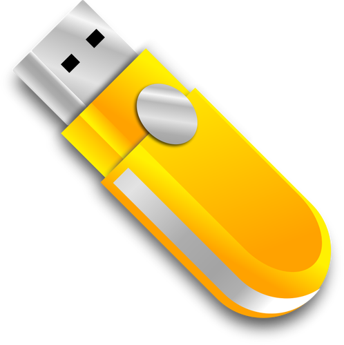 Vektor-Bild von coolen gelben USB-stick
