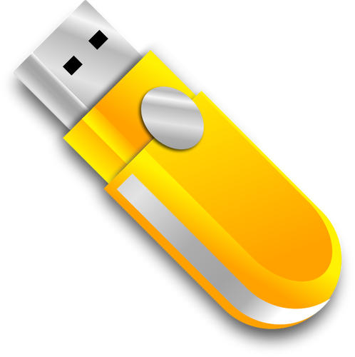 Vector afbeelding van cool gele USB-stick