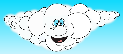 Sonriendo dibujo vectorial de nube