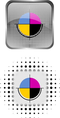 Vektortegning ikonsettstil for CMYK fargepalett