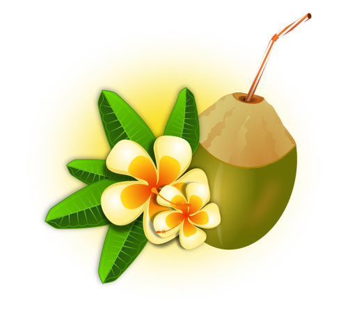 Nucă de cocos cocktail vector grafic