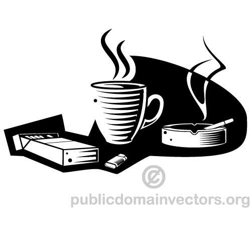 Café et cigarettes vector illustration