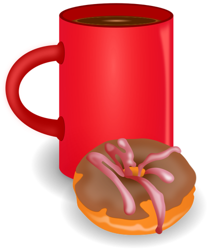 Dibujo vectorial café y Donut