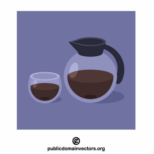 咖啡壶和咖啡杯