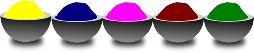 Warna-warni mangkuk vektor ilustrasi