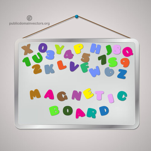 Bulletin board met letters