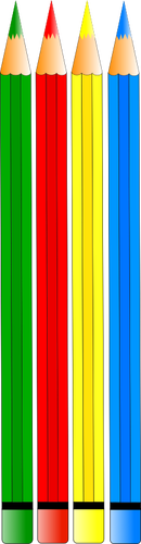 Vecteur, dessin de quatre crayons de couleur