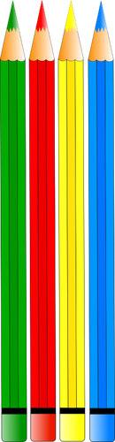 Vecteur, dessin de quatre crayons de couleur