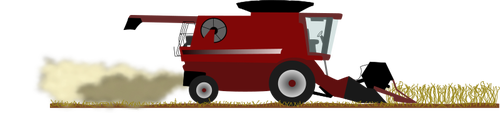 Combine harvester in red color