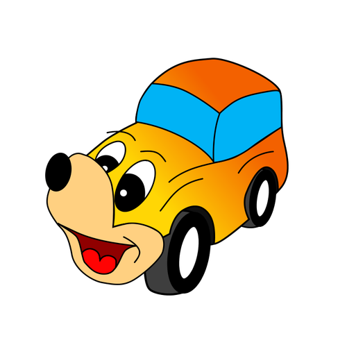 האיור וקטורית הקומיקס המכונית הצהובה