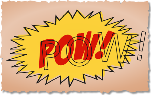 Vintage comic POW geluidseffect met overlay schrijven