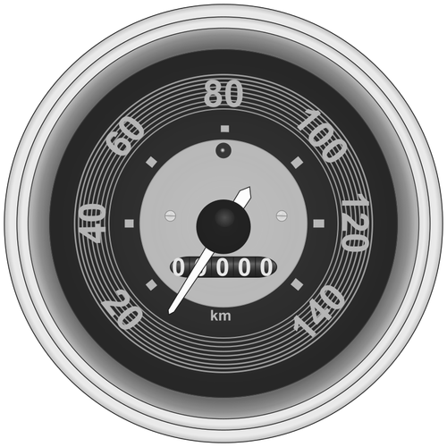 Illustrasjon av runde speedometer