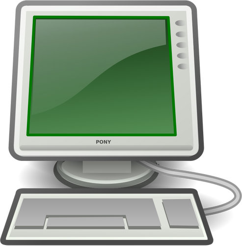 Caballo verde ordenador vector de la imagen