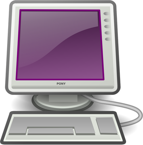 Immagine vettoriale di pony computer desktop