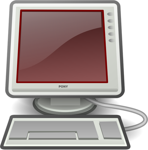 Pony rood desktopcomputer vector afbeelding